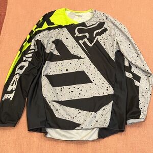 Fox medium men’s lightweight Black yellow Gray racing shirt Jersey
